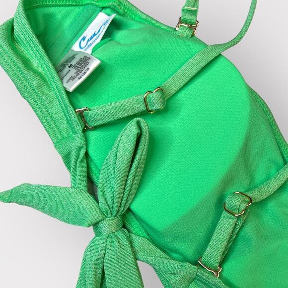CA Waves NEW Strapless Bandeau Bikini Swim Top sz Small Medium Glitter Green NWT - Picture 6 of 8